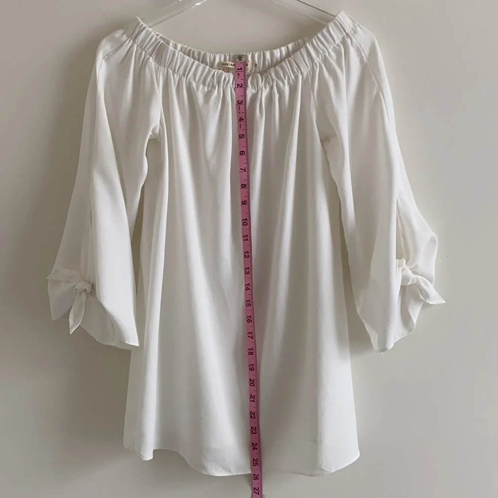 *NWOT* Mustard Seed 3/4 Sleeve Off-Shoulder Blouse - Picture 14 of 15